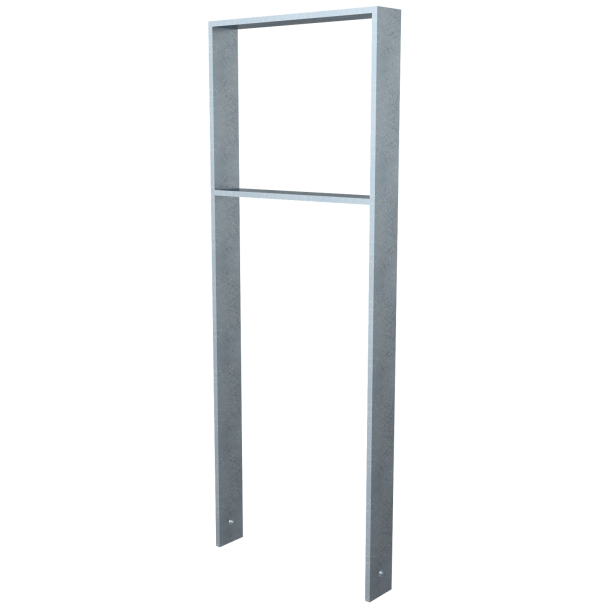 Lean-on hoop of flat bar steel | 80 x 12 mm | with cross bar | total width: 450 mm | hot-dip galvanized